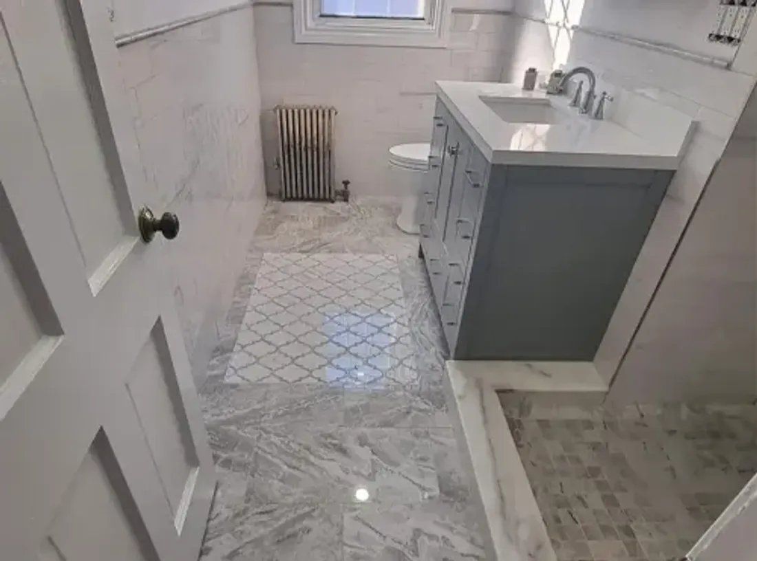 grey and white tiles