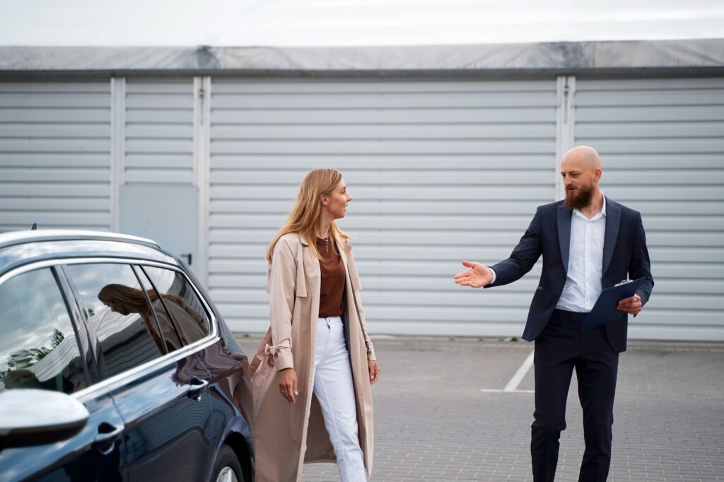 financially independent woman buying a new car